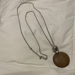 Brighton Silver and Brown‎ Pendant Necklace Adjustable Length